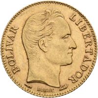 1910 Venezuela 20 bolivares, Paris, 1+