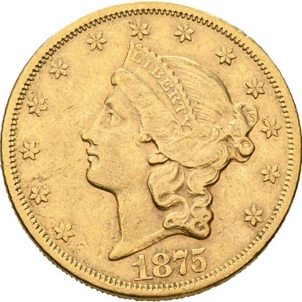 1875 USA 20 dollars San Fransisco, 1+
