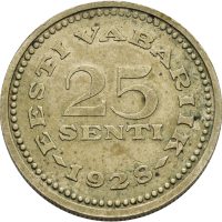 1928 Estland 25 senti, 1+/01