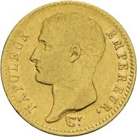 1807 A Frankrike 20 francs Napoleon I, Paris, 1/1+