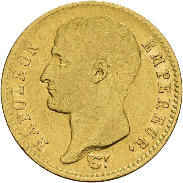 1807 A Frankrike 20 francs Napoleon I, Paris, 1/1+