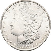 1887 USA dollar Philadelphia, kontaktmerker, 0/01