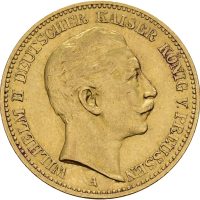 1902 Preussen 20 mark Wilhelm II, 7,95 g .900 gull, 1+/01