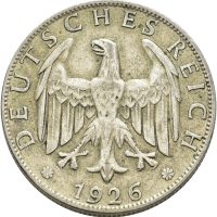 1926 A Tyskland 2 mark Weimar republikk, 1+