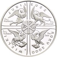 2000 Polen 10 zlotych, millenium, 14,14 g .925 sølv, proof