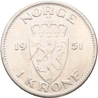 1951 1 krone Haakon VII, 0