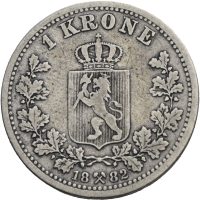 1882 1 krone Oscar II, 1