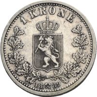 1889 1 krone Oscar II, 1+