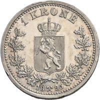 1895 1 krone Oscar II, ripe, kanthakk, 01