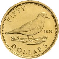 1974 Bahamas 50 dollars Elizabeth II, Uavhengighet, 2,73 g .917 gull, 0/01
