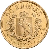 1902 20 kroner Oscar II, 0/01