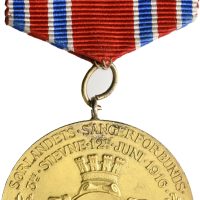 Sørlandets sangerforbunds stevne 12.6.1916 Grimstad, Throndsen, 35 mm, forgylt bronse, 0/01