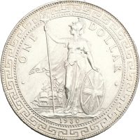 1930 England trade dollar, kantmerker, renset, 01