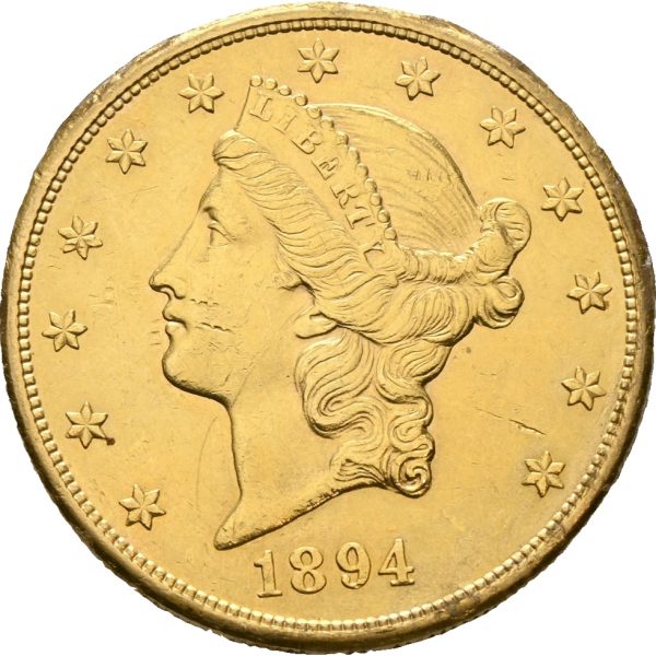 1894 USA 20 dollars San Francisco, små riper, 01