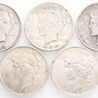1922-1925 USA dollar Peace 5 stk., VK