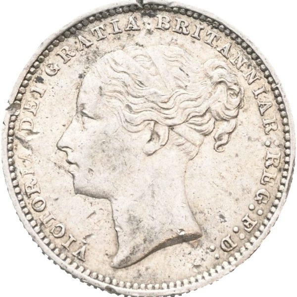 1882  England shilling Victoria, kantskade, 1+
