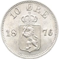 1876 10 øre Oscar II, 01