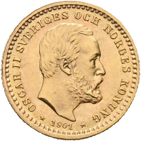 1901 Sverige 5 kronor Oskar II, 01