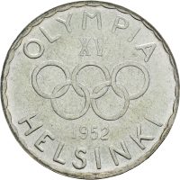1952 Finland 500 markkaa OL Helsinki, 12 g .500 sølv, 01