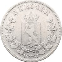 1887 2 kroner Oscar II, 1/1-