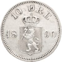 1890 10 øre Oscar II, 1+/01