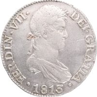 1813 CJ Spania 8 reales Ferdinand VII, Cadiz, bl. feil, 1/1+