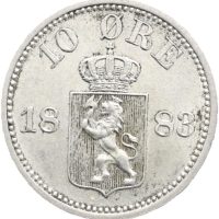1883 10 øre Oscar II, 1+