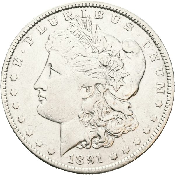 1891 USA 1 dollar New Orleans, renset, 1+