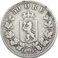 1887 50 øre Oscar II, 1-
