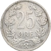 1896 25 øre Oscar II, 1/1-