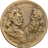Kong Olav og Dalegudbrand 1021-1921, Throndsen, 31 mm, bronse, 0