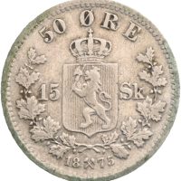 1875  50 øre/15 skilling Oscar II, 1