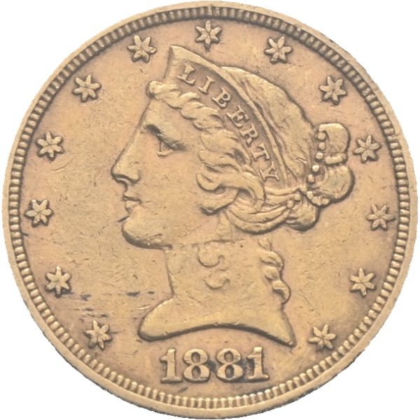 1881 USA 5 dollars Philadelphia, 1+/01