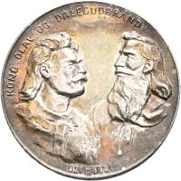 Kong Olav og Dalegudbrand 1021-1921, Throndsen, 31 mm, sølv, 0/01