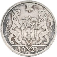 1923  Danzig 1 gulden, 1+