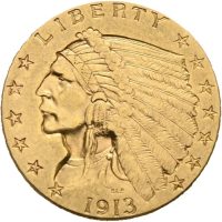 1913 USA 2 1/2 dollars Indian Head, 01