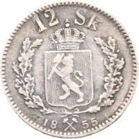 1855 12 skilling Oscar I, 1