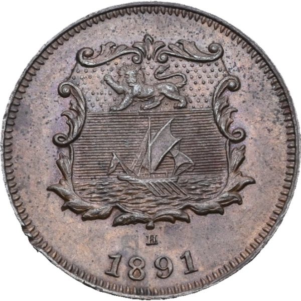 1891  Britisk Nord Borneo 1/2 cents 0/01