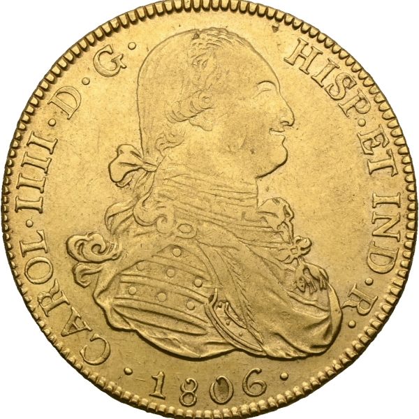 1806 Bolivia 8 escudos Carl IV, Potosi, 01