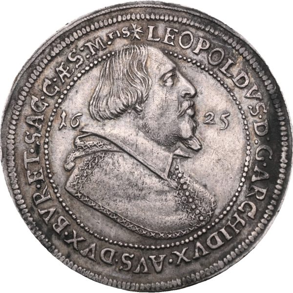 1625 Det tysk-romerske riket 1 taler Leopold V (1619-1632), 28,00 g, Ensisheim, 1+/01