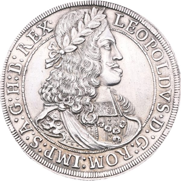 1668 Det tysk-romerske riket 1 taler Leopold I (1657-1705), 28,60 g, Hall, 01