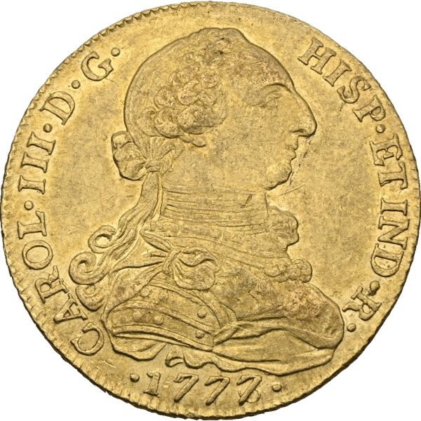 1777 Colombia 8 escudos, Nuevo Reino, 01