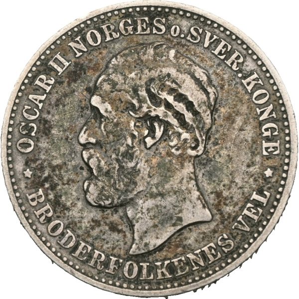 1888  2 kroner Oscar II., 1