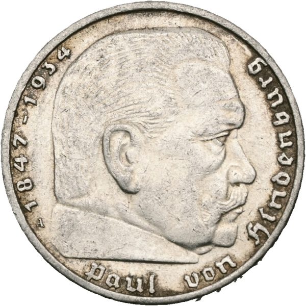 1938 A Tyskland 5 reichsmark, 1+/01