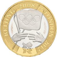 2008 England 2 pounds Elizabeth II, Beijing 2008 - London 2012, .925 sølv, proof