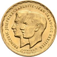1953 Luxembourg 20 francs Charlotte (1919-1964), 6,46 g .900, 0/01