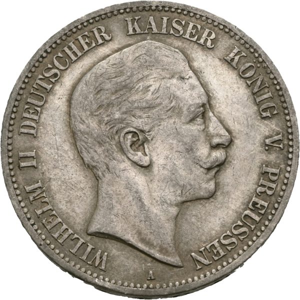 1908 A Preussen 5 mark Wilhelm II, 1+
