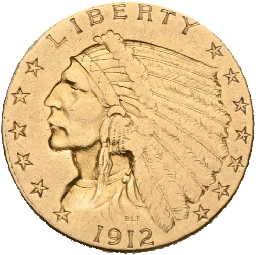 1912 USA 2 1/2 dollar Philadelphia, 1/1+