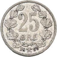1899 25 øre Oscar II, 1