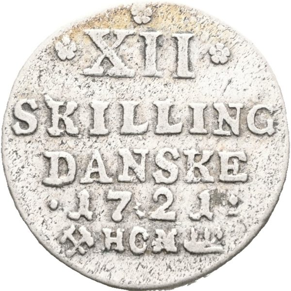 1721 12 skilling Frederik IV, 1+